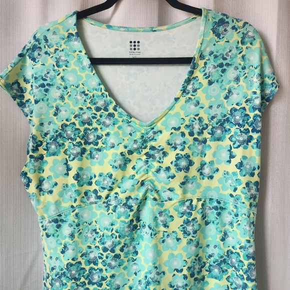 Title Nine Floral Green Diamalete Steadfast Athletic A-Line Dress Size XL - Picture 7 of 8